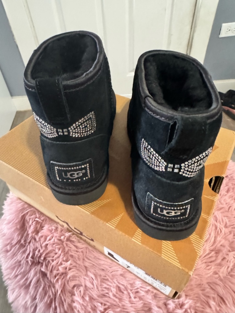 UGG Black Suede Mini Boots - Picture 3 of 4